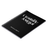 Black White Elegant Typography Gratitude Journal ノートブック (左側)