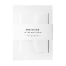 Black & White Elegant Wedding Return address 招待状ベリーバンド