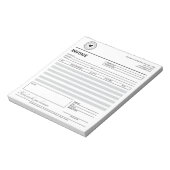 Black & White Etsy / ハンドメイドショップ請求書 ノートパッド (回転)