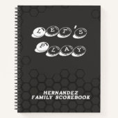Black White Family Name Board Game Scorebook ノートブック (正面)