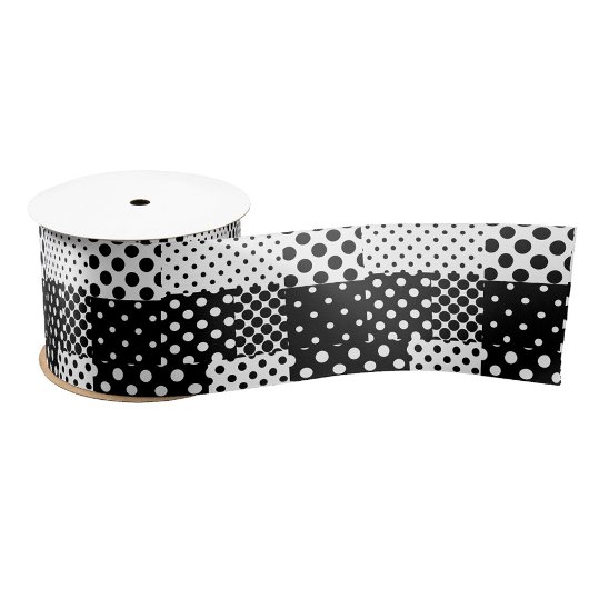 Black White Fashion Polka Dots Style Design  サテンリボン
