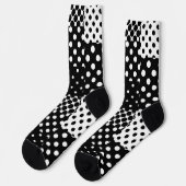 Black White Fashion Polka Dots Style Design ソックス (左)