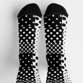 Black White Fashion Polka Dots Style Design ソックス (上部)