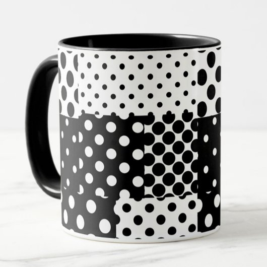 Black White Fashion Polka Dots Style Design  マグカップ