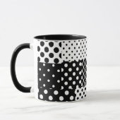 Black White Fashion Polka Dots Style Design  マグカップ (左)
