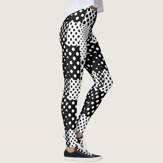Black White Fashion Polka Dots Style Design  レギンス