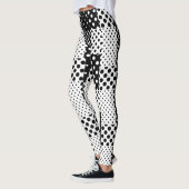 Black White Fashion Polka Dots Style Design  レギンス (左)