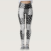 Black White Fashion Polka Dots Style Design  レギンス (正面)
