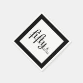 Black & White Fifiture & FABUOUS 50th Birthday Par スタンダードカクテルナプキン (角)