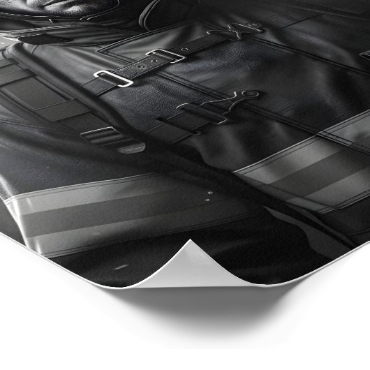 Black & White Firefighter Hero Fireman Tribute  ポスター (角)