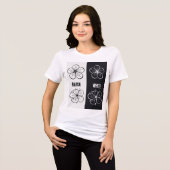 Black White Floral Contrast Art | Minimalist トライブレンドTシャツ (正面全面)