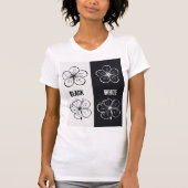 Black & White Floral Contrast Art | Minimalist Tシャツ (正面)