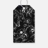 Black White Floral Garden Wedding Thank You ギフトタグ (裏面)