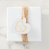 Black & White Floral Heart Wedding Favor Box フェイバータグ (箱)