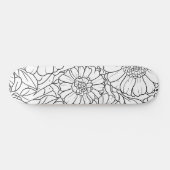 Black & White Floral Paint Your Own Deck スケートボード (横)