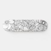 Black & White Floral Paint Your Own Deck スケートボード (横)