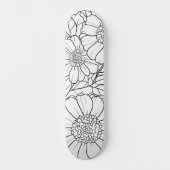 Black & White Floral Paint Your Own Deck スケートボード (正面)