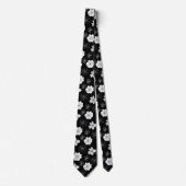 Black & White Floral Pattern ネクタイ (正面)