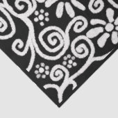 Black White Floral Swirls Flowers Decoupage 薄葉紙 (詳細)