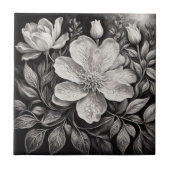 Black & White Flowers タイル (正面)