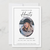  Black White Forever in Our Hearts Funeral サンキューカード (正面)