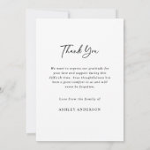  Black White Forever in Our Hearts Funeral サンキューカード (裏面)