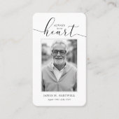 Black & White Funeral Photo Sympathy Modern 名刺 (正面)