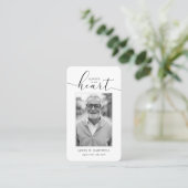 Black & White Funeral Photo Sympathy Modern 名刺 (スタンド正面)