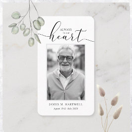 Black & White Funeral Photo Sympathy Modern 名刺