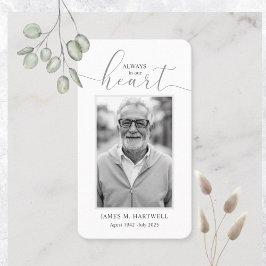 Black & White Funeral Photo Sympathy Modern 名刺