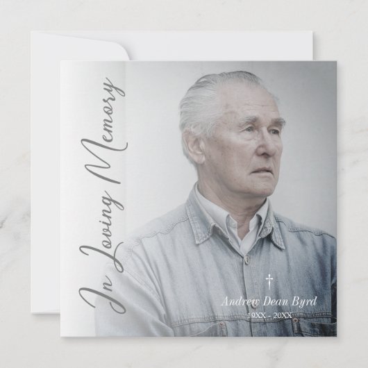 Black & White Funeral Service Dear Ones Photo ノートカード (正面)