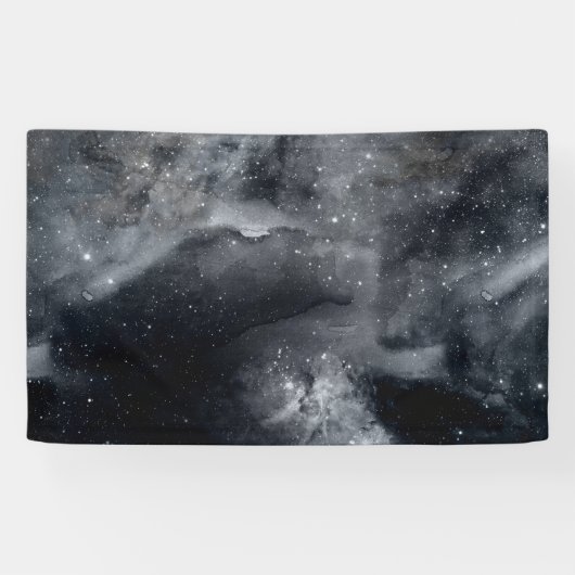 Black White Galaxy Nebula Painting 横断幕 (横)