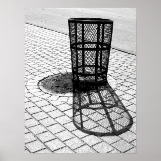 Black & White Garbage Can ポスター
