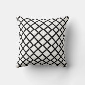 Black & White Geometric Diamond Throw Pillow クッション (裏面)