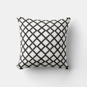 Black & White Geometric Diamond Throw Pillow クッション (正面)