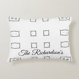 Black White Geometric Pattern | Minimal Abstract アクセントクッション