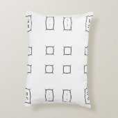 Black White Geometric Pattern | Minimal Abstract アクセントクッション (裏面(縦))