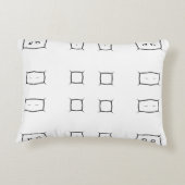 Black White Geometric Pattern | Minimal Abstract アクセントクッション (裏面)