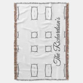 Black White Geometric Pattern | Minimal Abstract スローブランケット (正面縦)