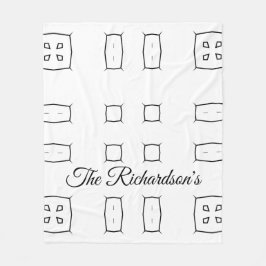 Black White Geometric Pattern | Minimal Abstract フリースブランケット