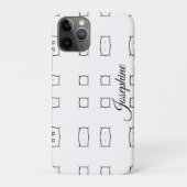Black White Geometric Pattern | Minimal Abstract Case-Mate iPhoneケース (裏)
