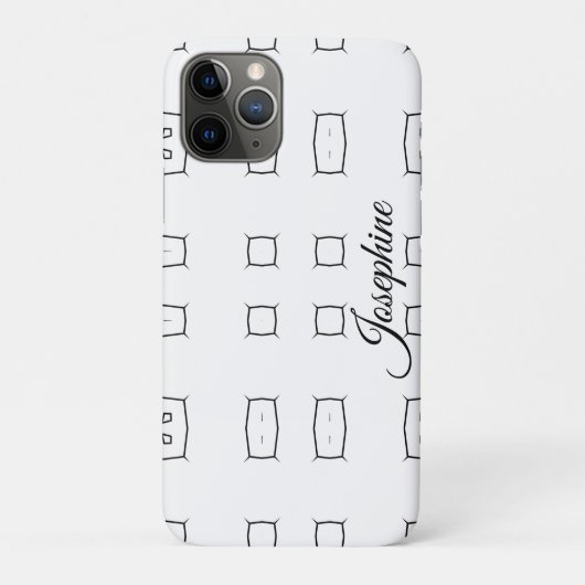 Black White Geometric Pattern | Minimal Abstract Case-Mate iPhoneケース (裏)
