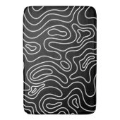 Black & white geometric texture pattern  バスマット (正面縦)