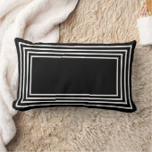 Black & White Geometrical  ランバークッション (ブランケット)