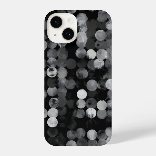 Black White ghotic Dot Pattern Aesthetic iPhoneケース (裏面)