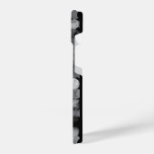 Black White ghotic Dot Pattern Aesthetic iPhoneケース (左側面)