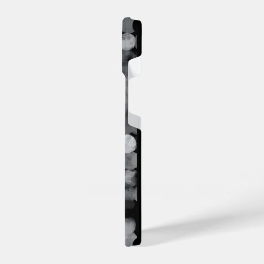 Black White ghotic Dot Pattern Aesthetic iPhoneケース (左側面)