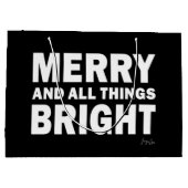 Black & White Gift Bag | Merry & All Things Bright ラージペーパーバッグ (裏面)