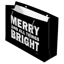 Black & White Gift Bag | Merry & All Things Bright ラージペーパーバッグ