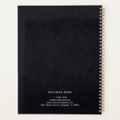 Black White Gold Fabric Effect Elegant Monogram プランナー手帳 (裏面)